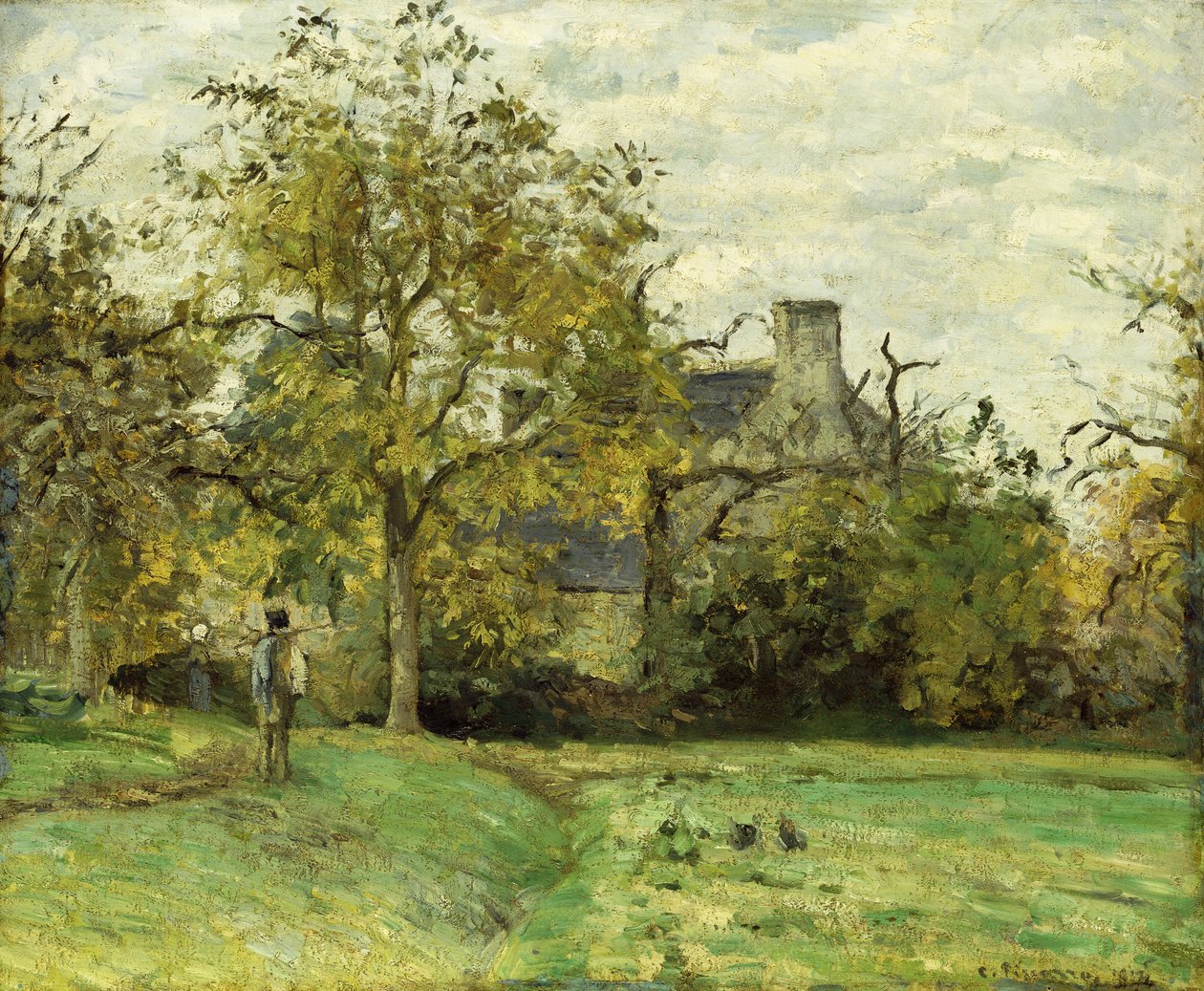 La casa di Piette a Montfoucault, 1874 da Camille Jacob Pissarro
