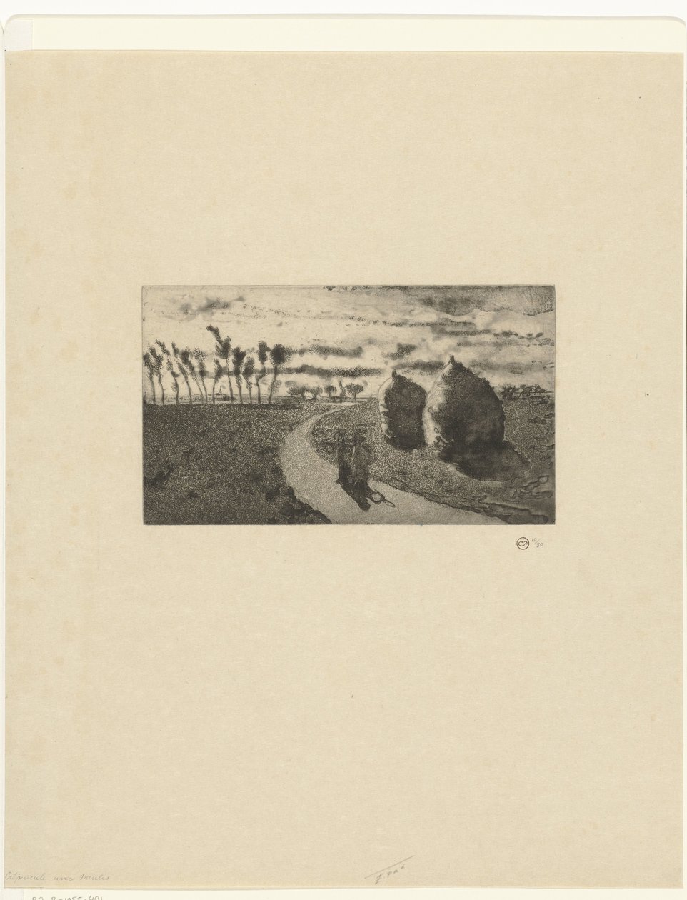 Crepuscolo con covoni da Camille Jacob Pissarro