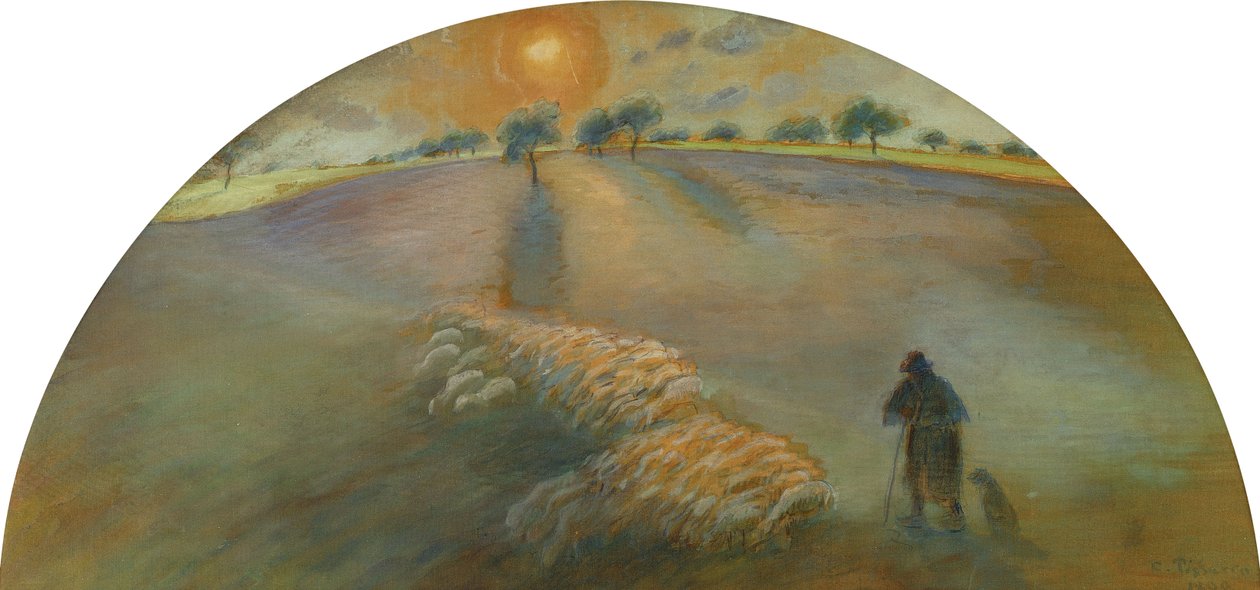 Pastore e pecore da Camille Jacob Pissarro