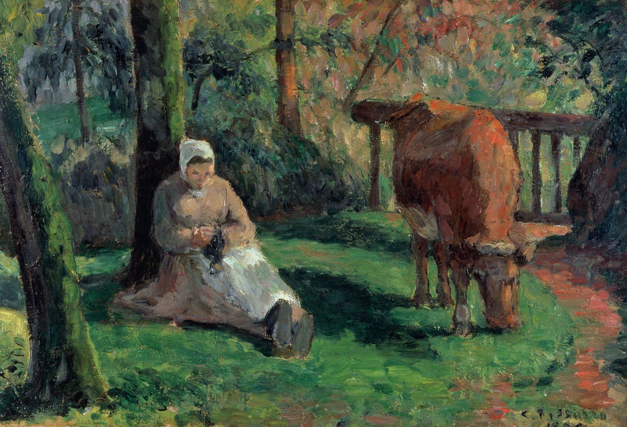 Pastorella, Montfoucault, 1875 da Camille Jacob Pissarro