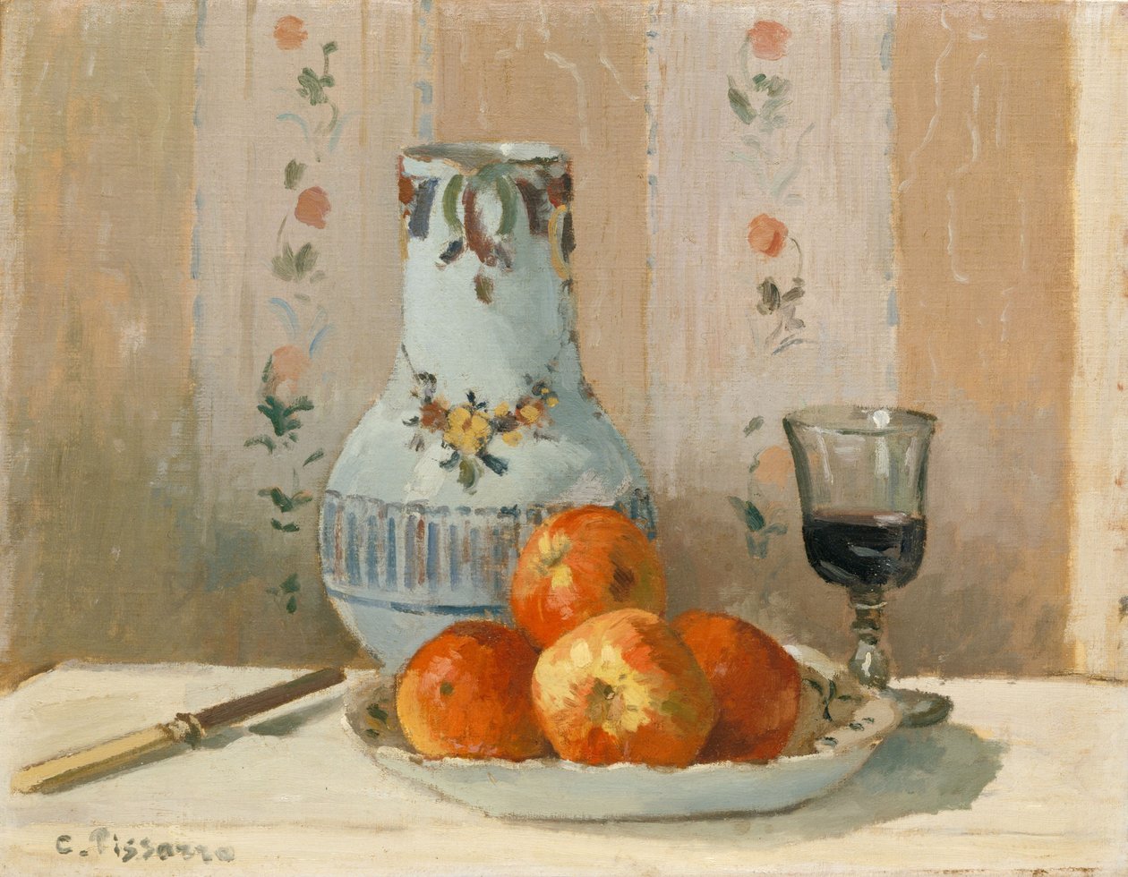 Natura morta con mele e brocca, 1872 da Camille Jacob Pissarro