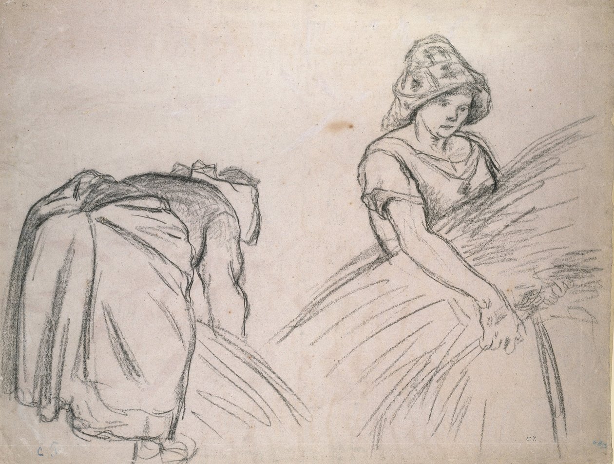 Studio di due mietitrici, 1882 da Camille Jacob Pissarro