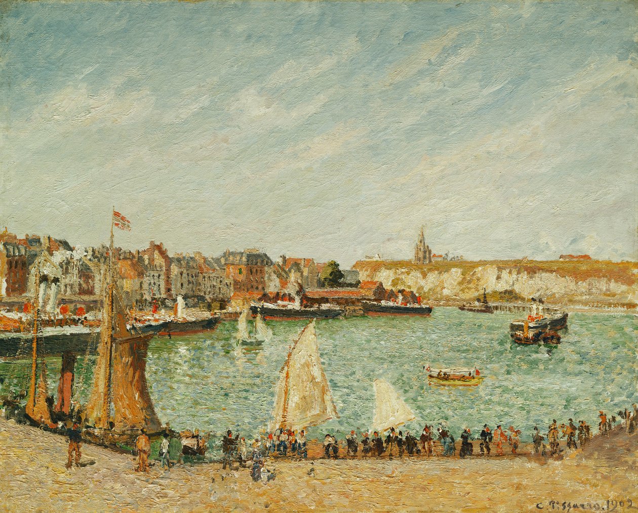 Il sole del pomeriggio, porto esterno di Dieppe da Camille Jacob Pissarro