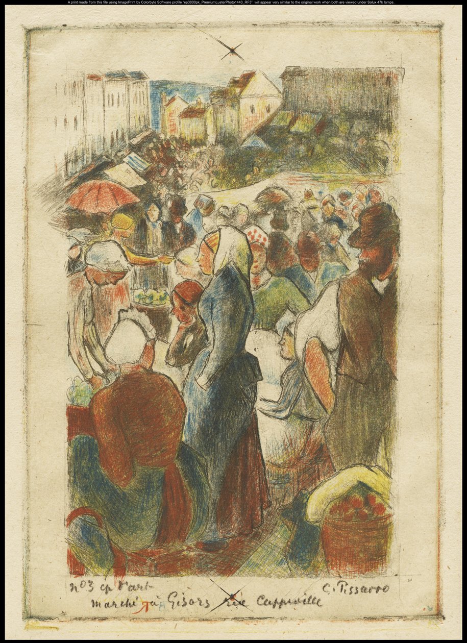 Il mercato di Gisors, Rue Cappeville, c.1894 da Camille Jacob Pissarro