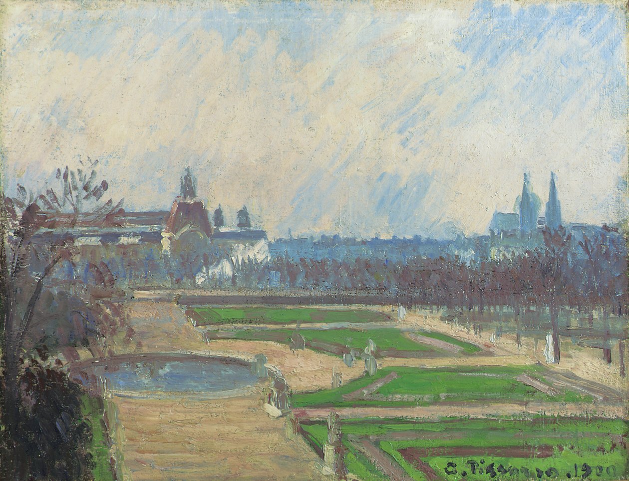 Le Tuileries e il Louvre, 1900 da Camille Jacob Pissarro