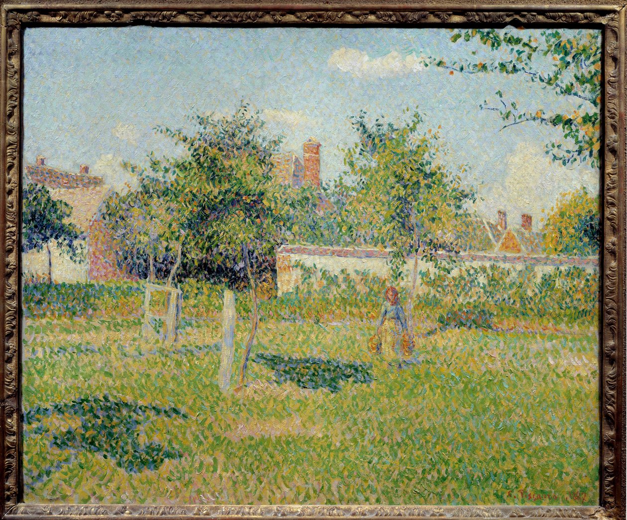 Donna in un prato a Eragny o Sole di primavera nel prato di Eragny da Camille Jacob Pissarro