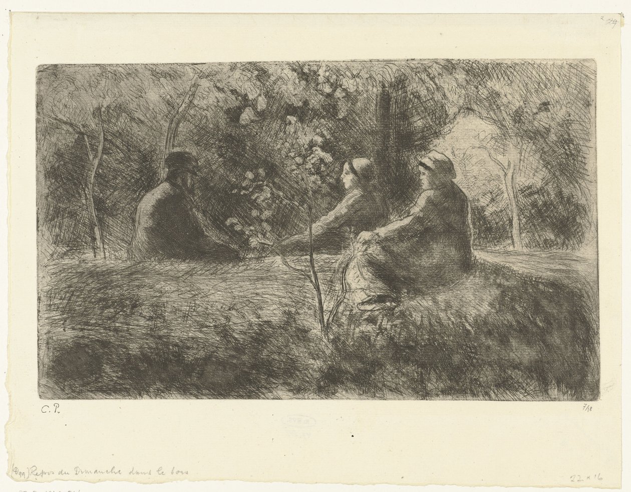 Riposo domenicale nel bosco da Camille Jacob Pissarro