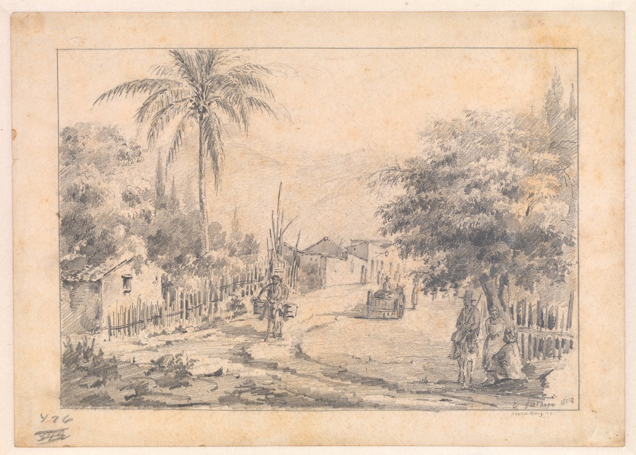 Una strada di villaggio, Caracas, Venezuela da Camille Pissarro