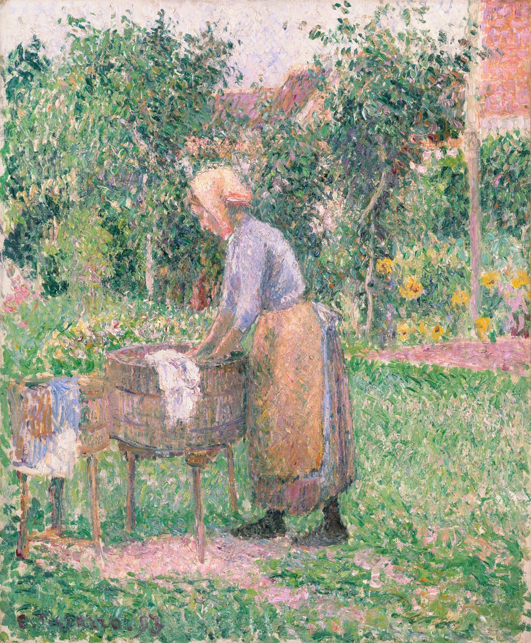 Una lavandaia a Éragny, 1893 da Camille Jacob Pissarro