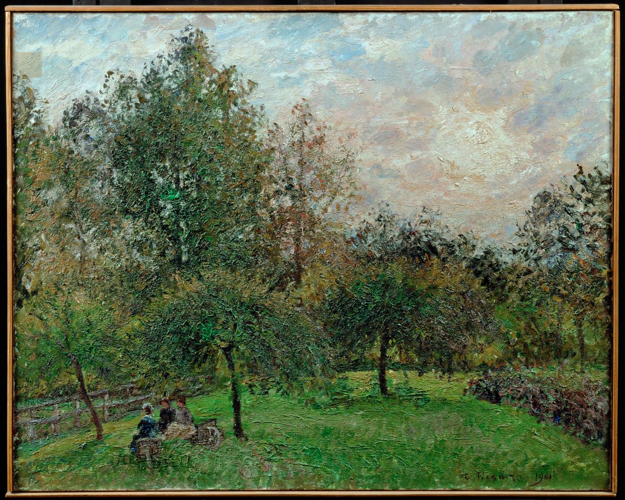 Meli e pioppi al tramonto da Camille Pissarro