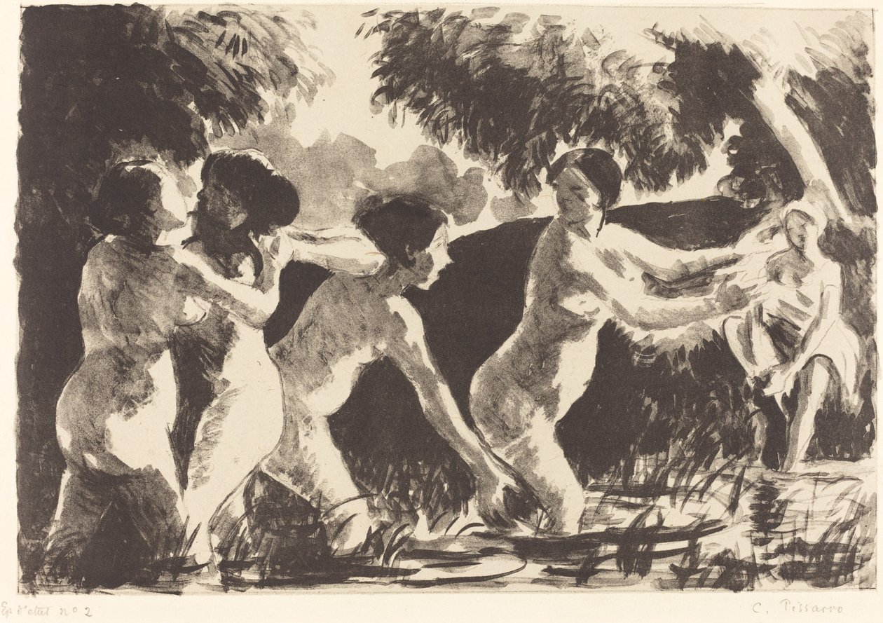 Bagnanti che lottano Baigneuses luttants, c. 1896 da Camille Pissarro
