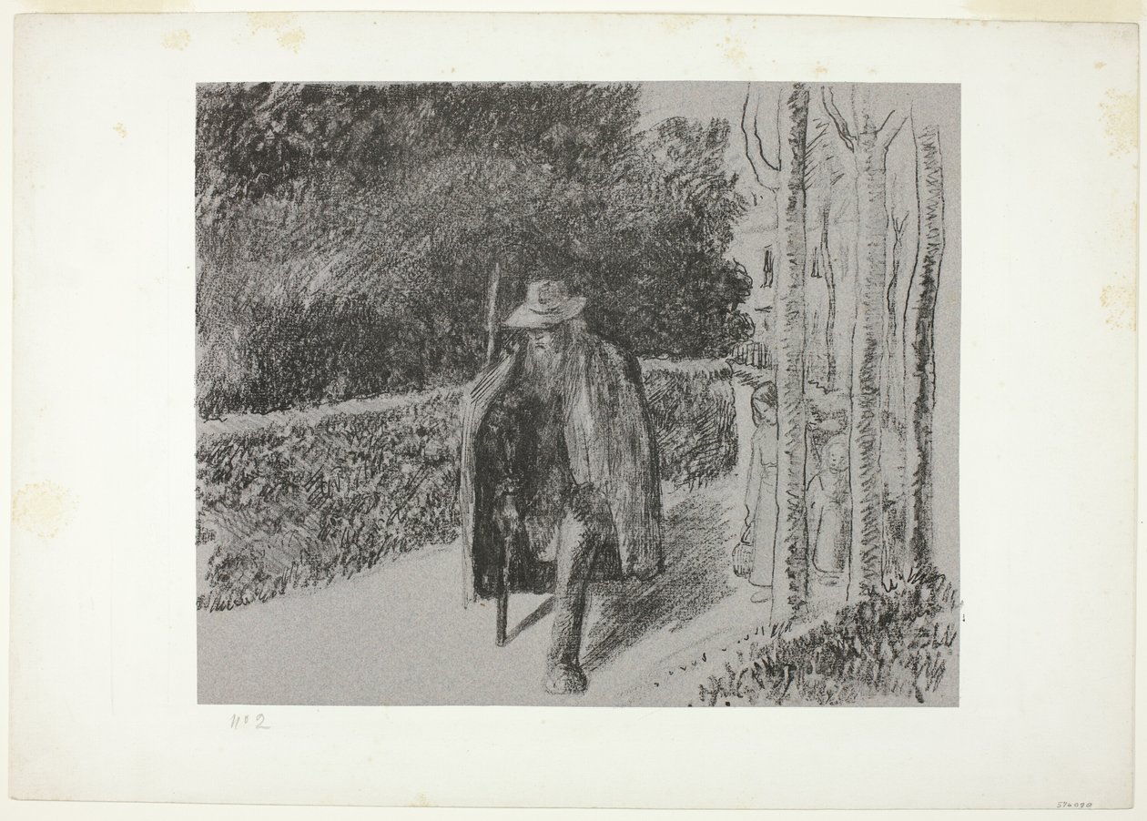 Mendicante con stampella da Camille Pissarro