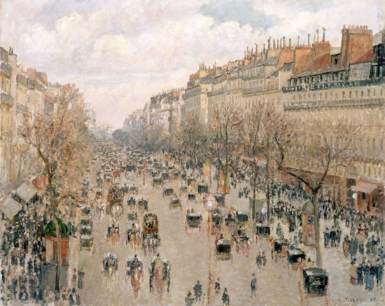 Boulevard Montmartre, sole pomeridiano da Camille Jacob Pissarro