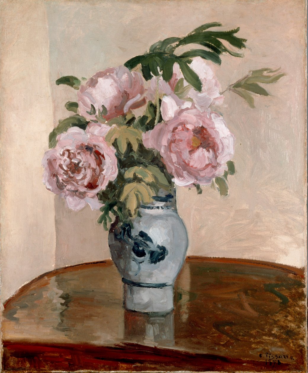 Bouquet di peonie rosa da Camille Pissarro