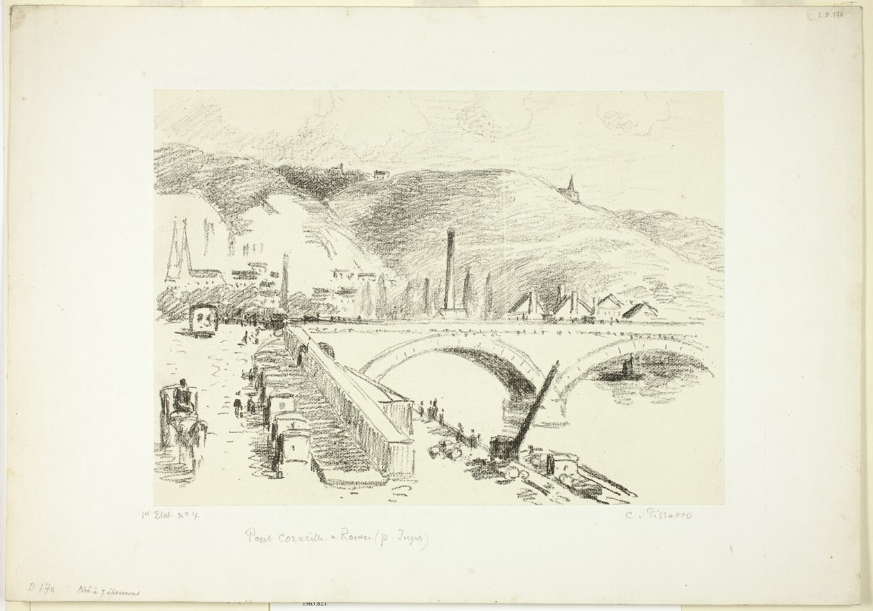 Ponte a Rouen: Pont Corneille da Camille Pissarro