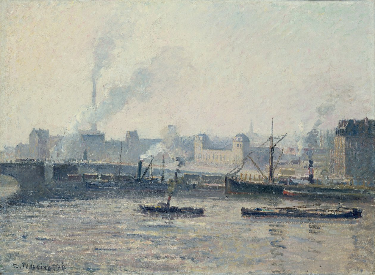 Camille Pissarro, 1896 - Il ponte Saint-Sever, Rouen, nebbia da Camille Pissarro