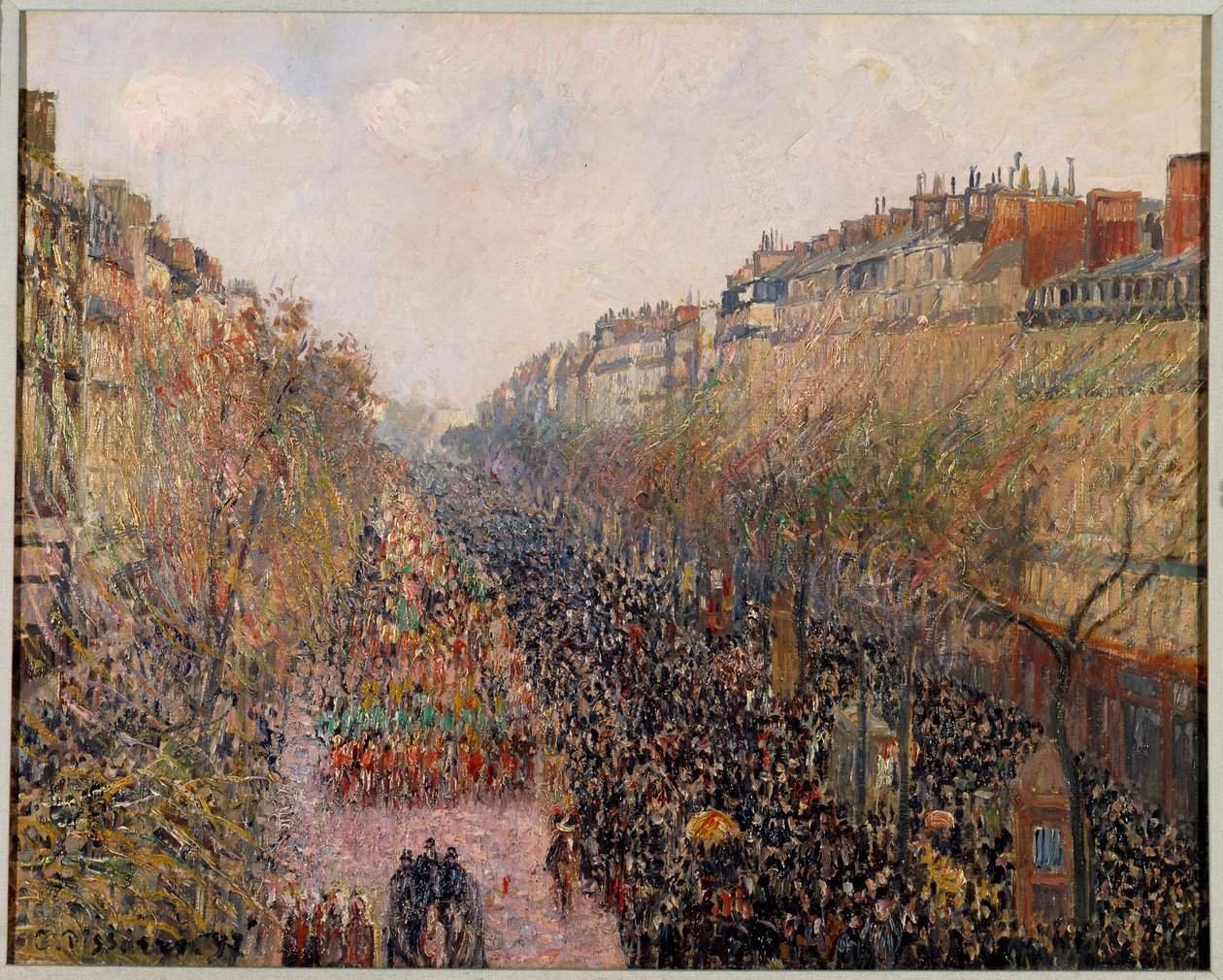 Giorno di Mardi Gras sul Boulevard Montmartre a Parigi nel 1897 da Camille Jacob Pissarro