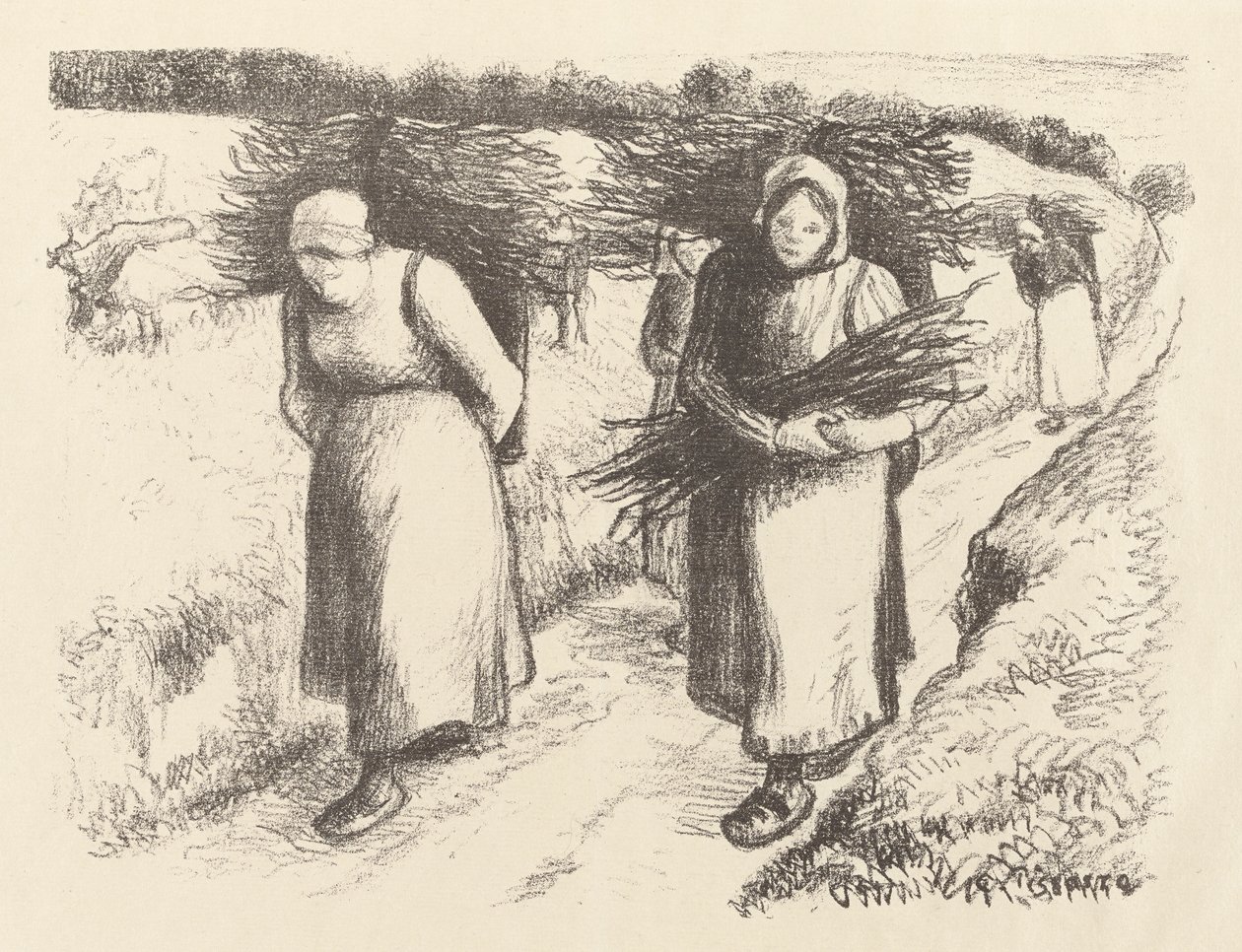 Portatori di Legna da Ardere da Camille Pissarro