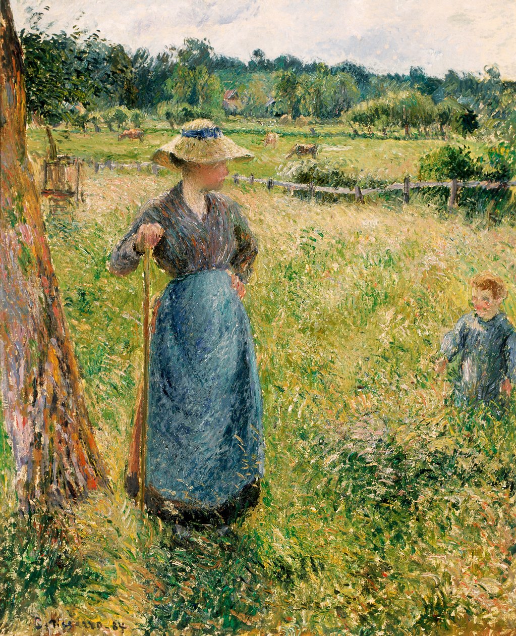 Francese:  La Faneuse
Spagnolo:  La forrajera da Camille Pissarro