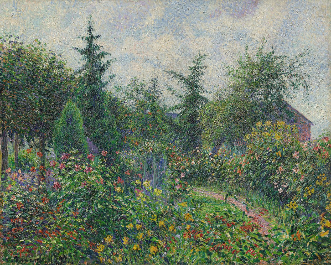 Giardino e pollaio a casa di Octave Mirbeau, Les Damps, 1892 da Camille Pissarro