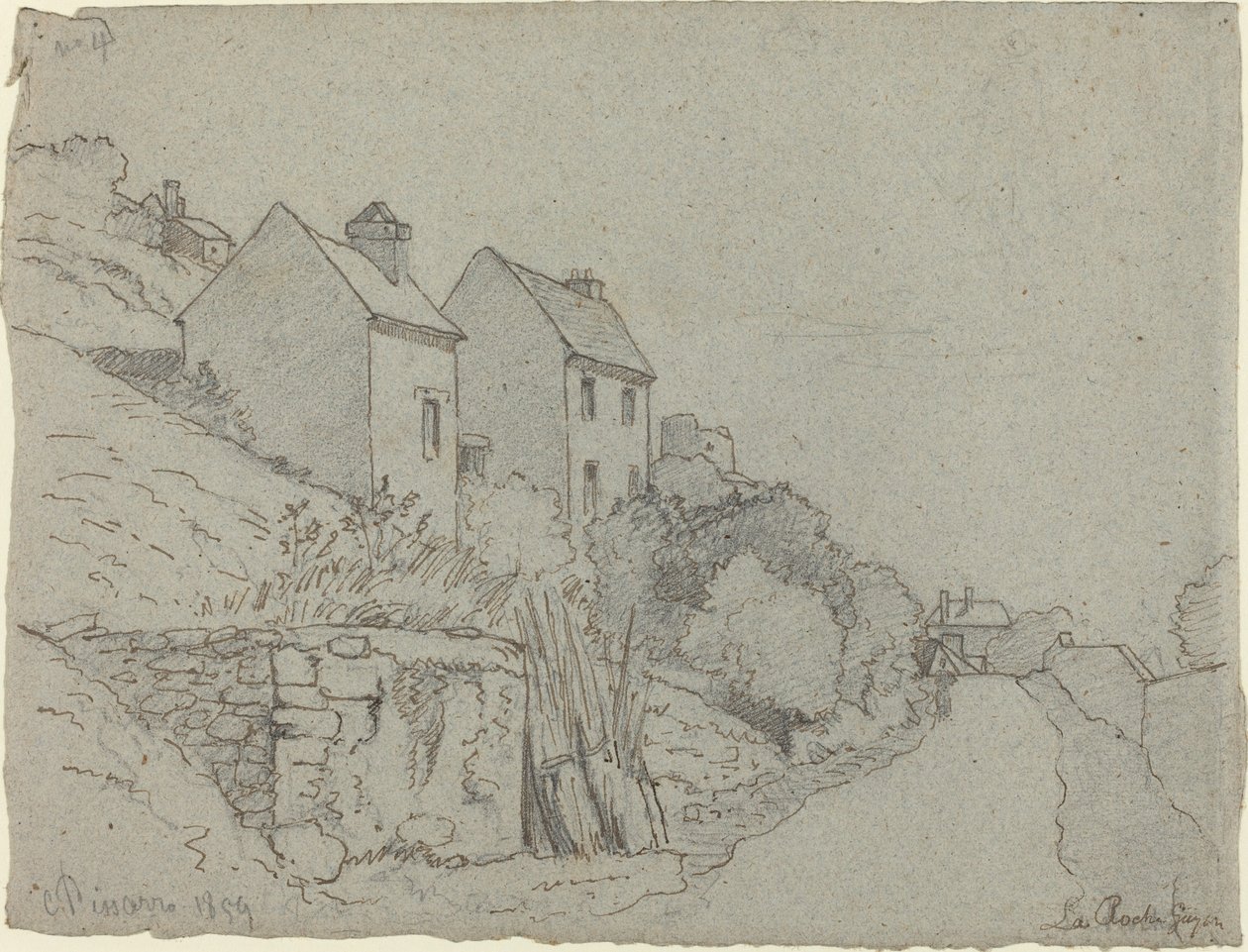 Case lungo una strada da Camille Pissarro