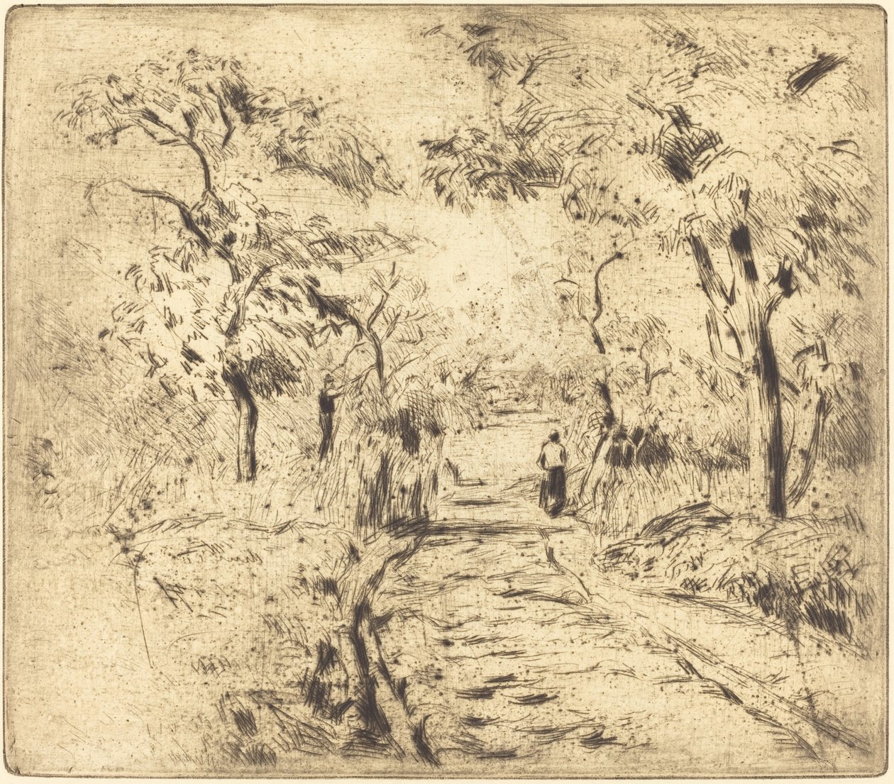 Nei campi a Ennery, 1875 da Camille Pissarro