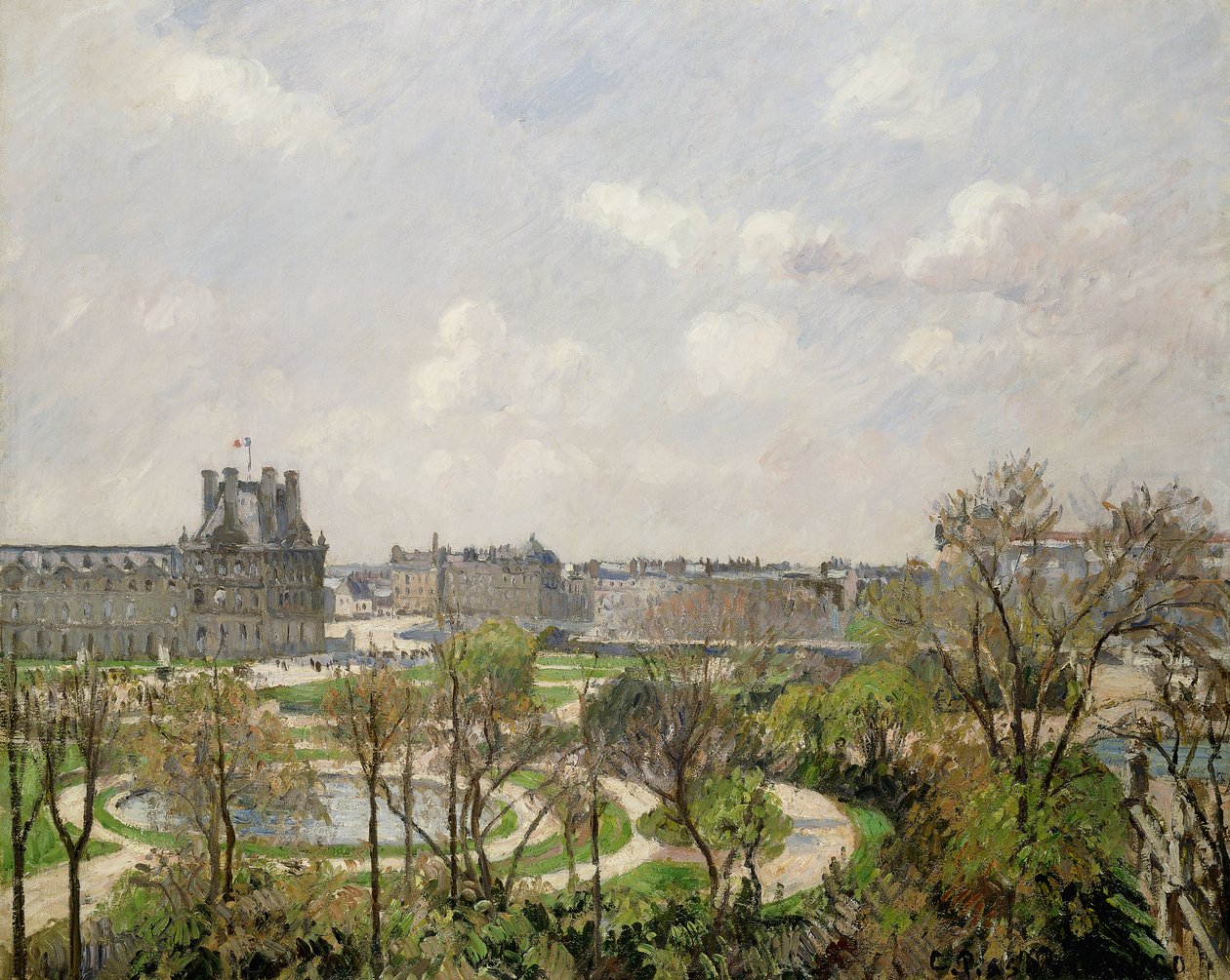 Jardin des Tuileries, mattina di primavera da Camille Jacob Pissarro