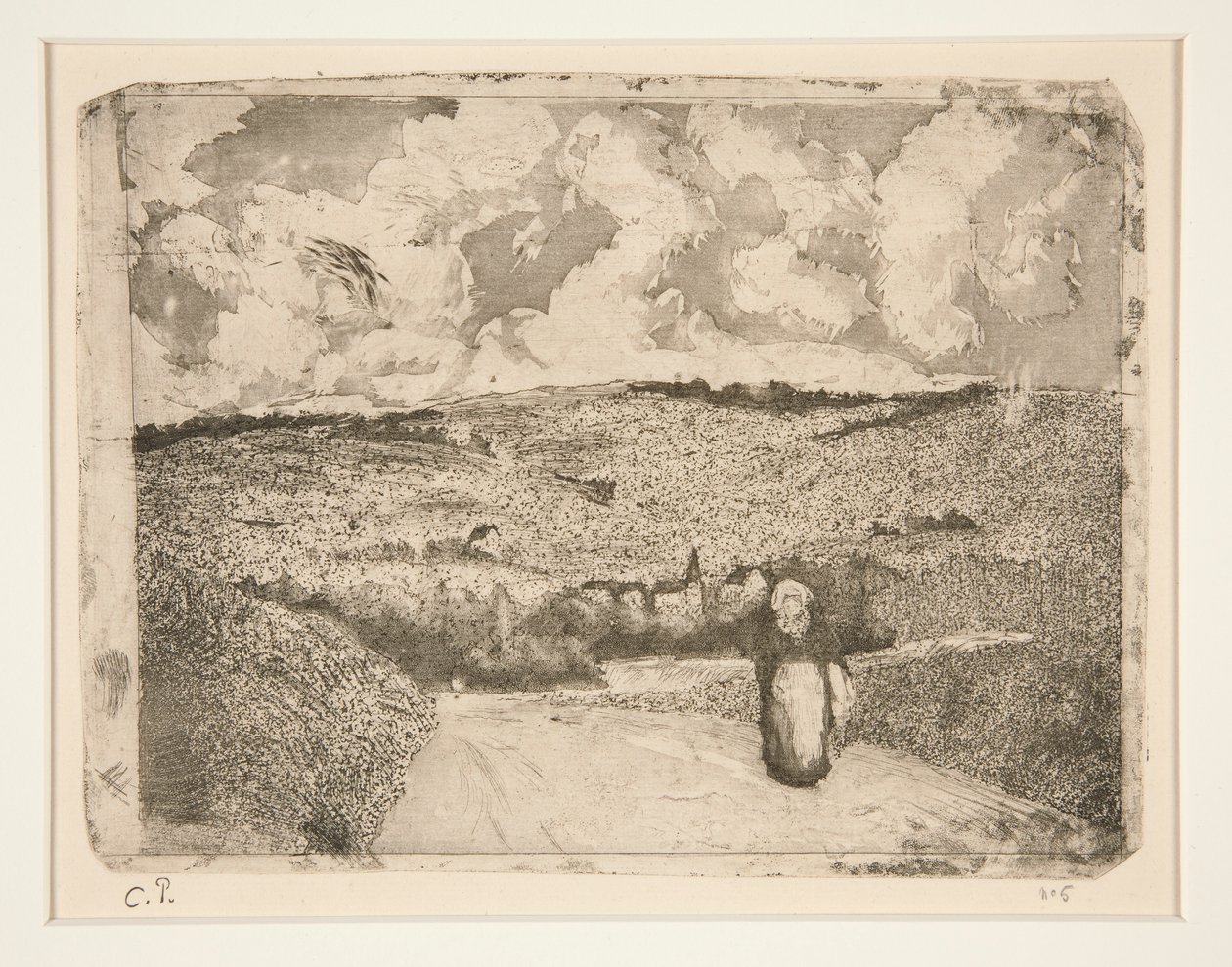 La donna sulla strada da Camille Pissarro