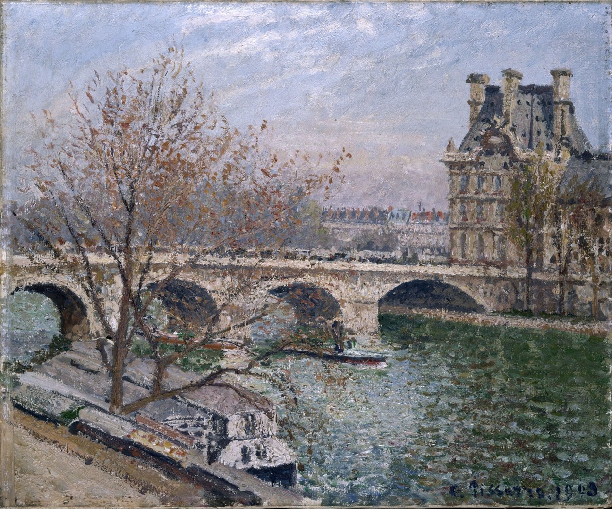 Le Pont Royal e Pavillon de Flore da Camille Jacob Pissarro
