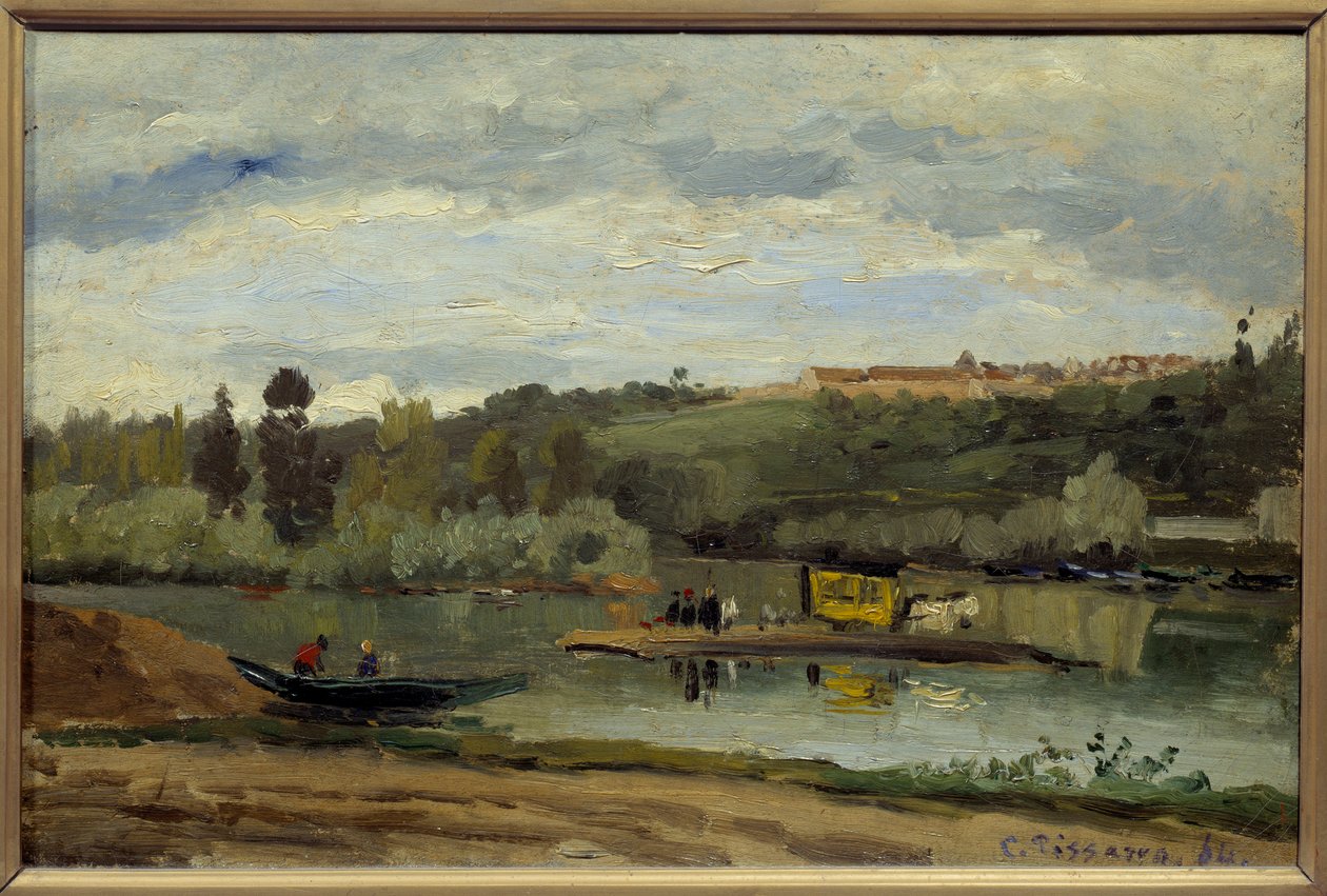 Le bac à la Varenne Saint Hilaire da Camille Jacob Pissarro