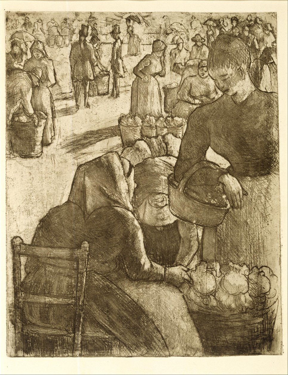 Mercato ortofrutticolo di Pontoise da Camille Pissarro
