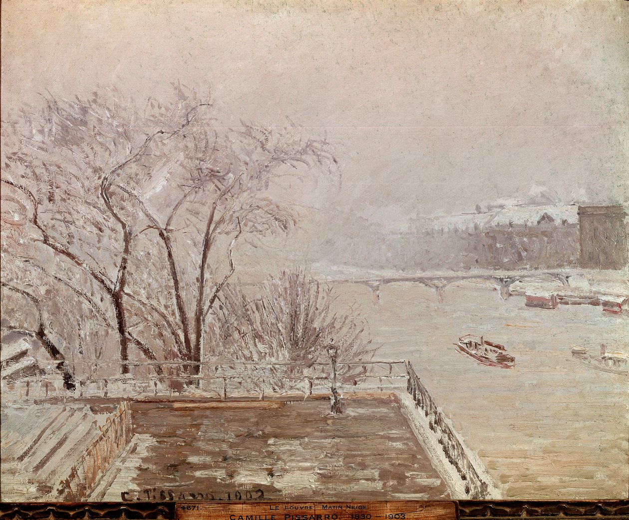 Mattina al Louvre, effetto neve da Camille Jacob Pissarro