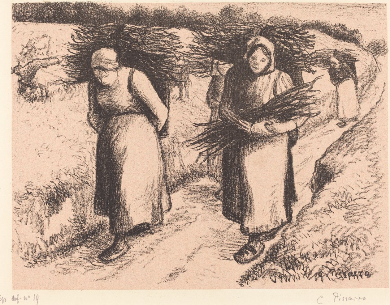 Contadine che Portano Fascine da Camille Pissarro