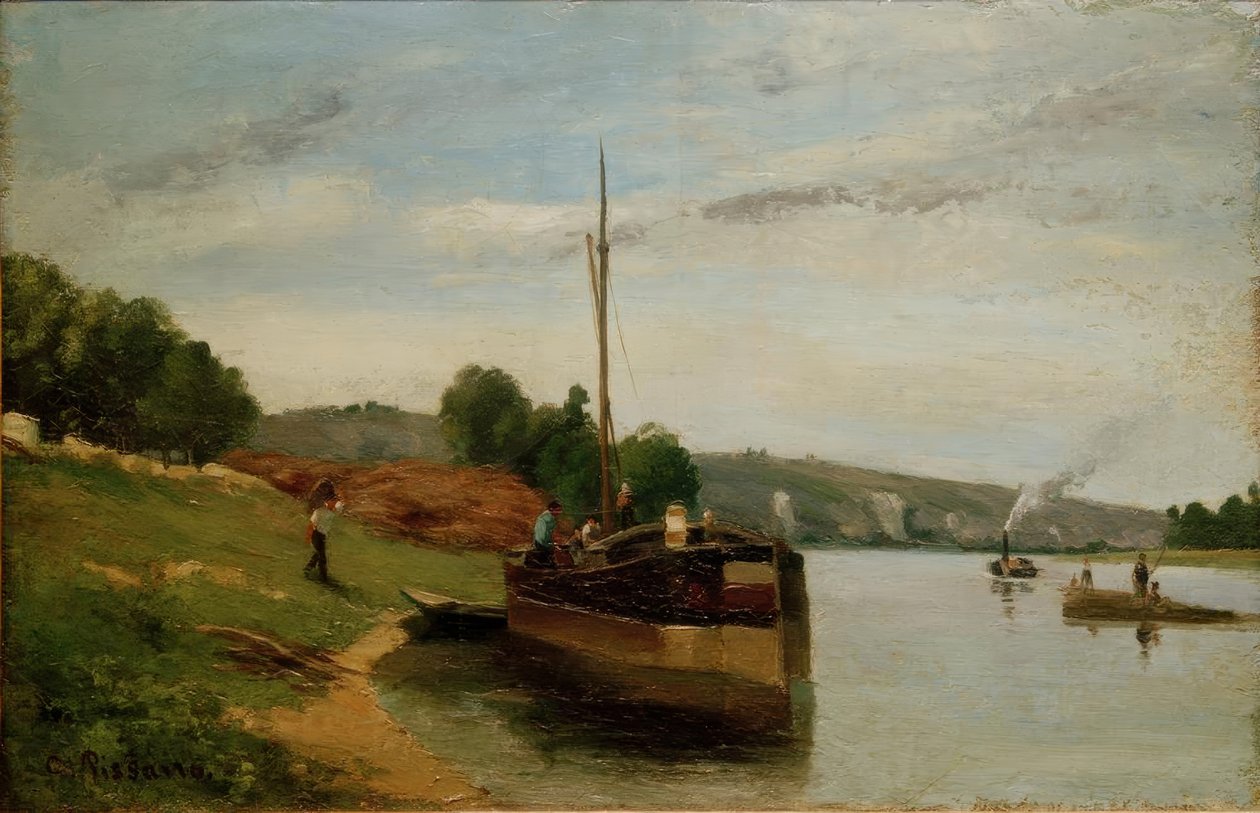 Chiatte sulla Senna da Camille Jacob Pissarro