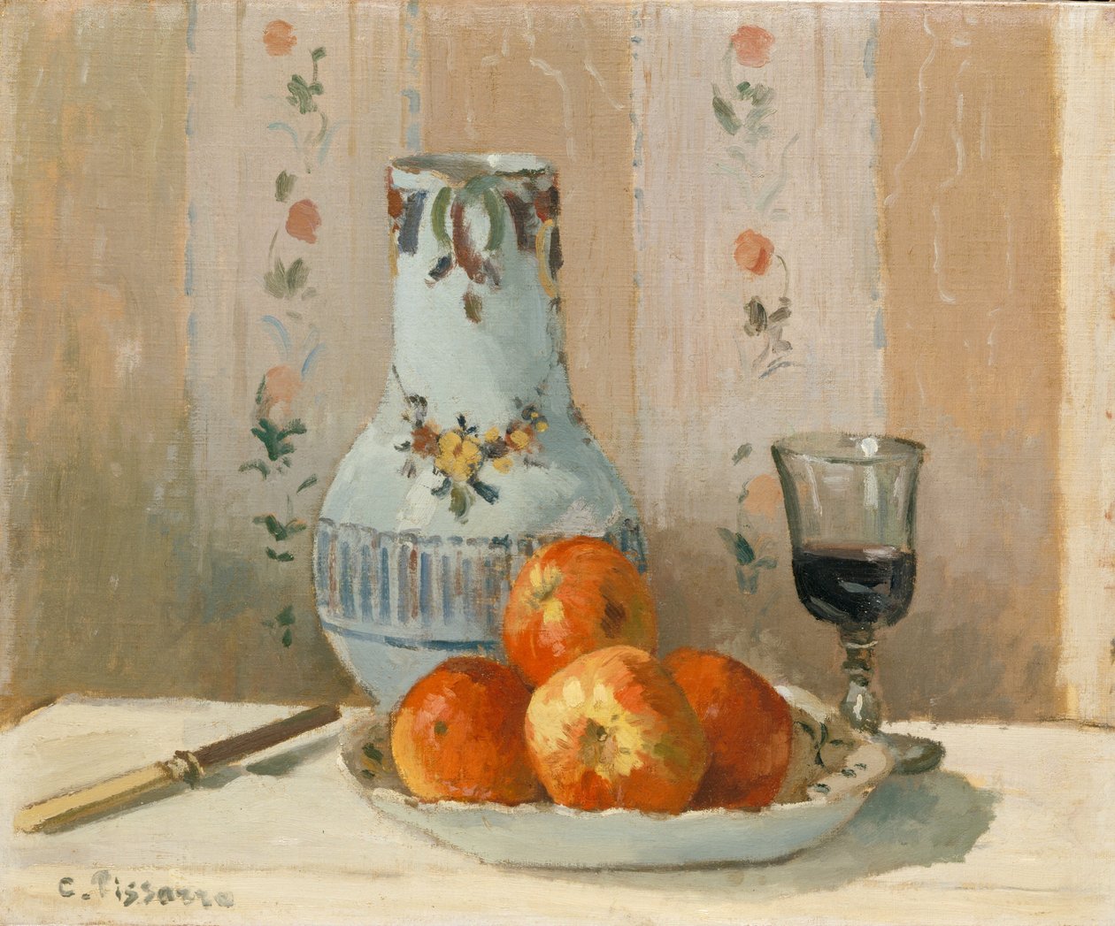 Natura morta con mele e brocca, 1872 da Camille Jacob Pissarro