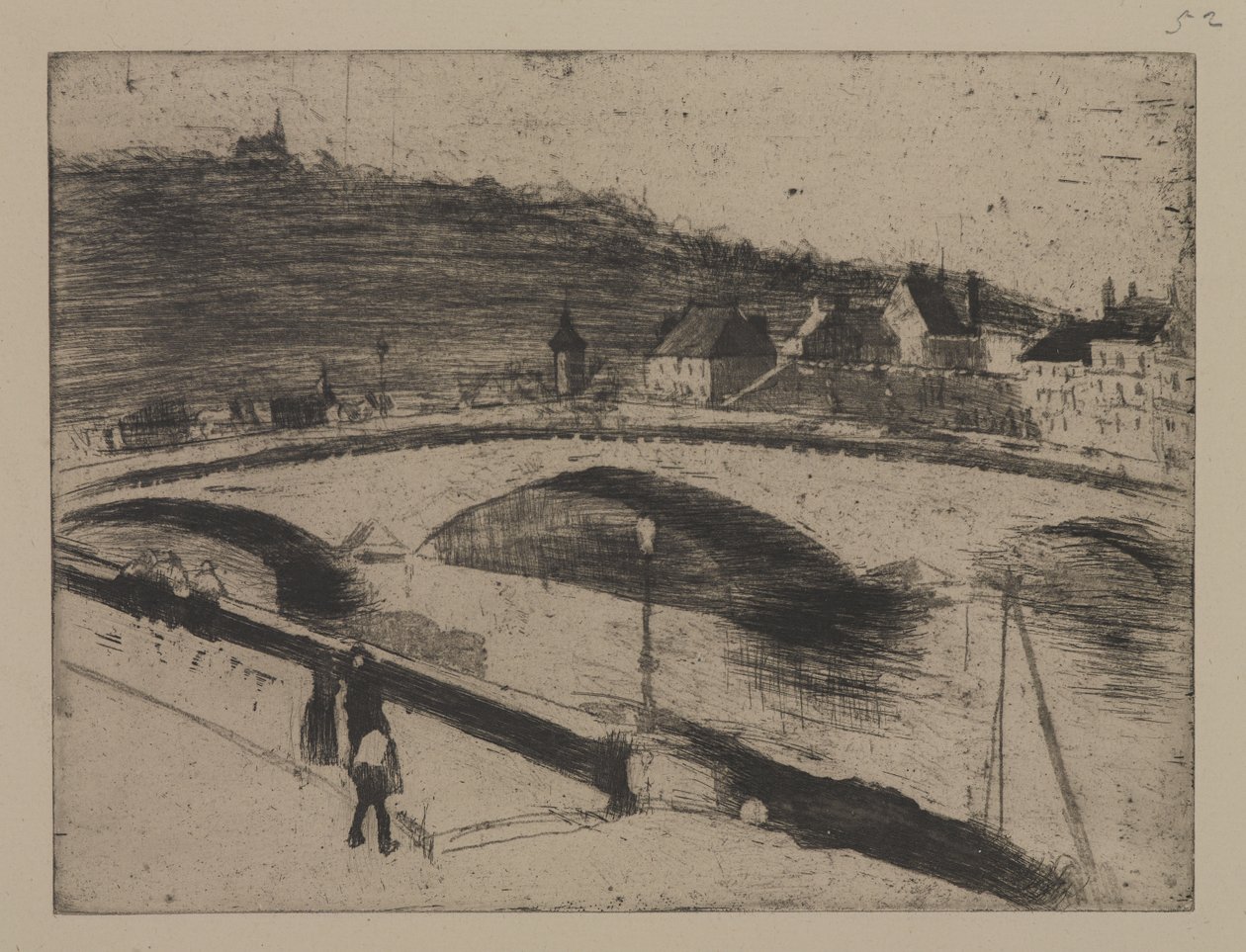 Ponte di pietra a Rouen da Camille Jacob Pissarro