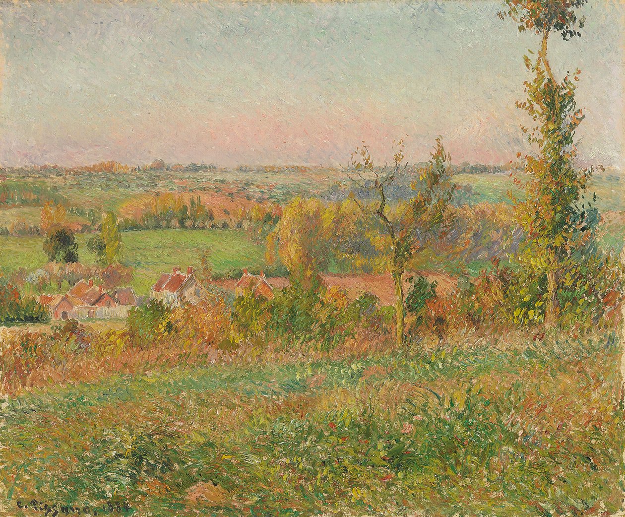 Le colline di Thierceville viste dalla strada di campagna, dintorni di Eragny, 1884 da Camille Jacob Pissarro