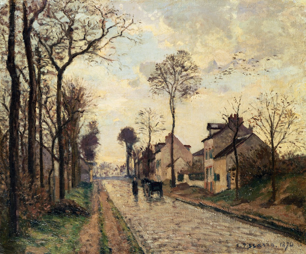 La strada di Louveciennes da Camille Pissarro