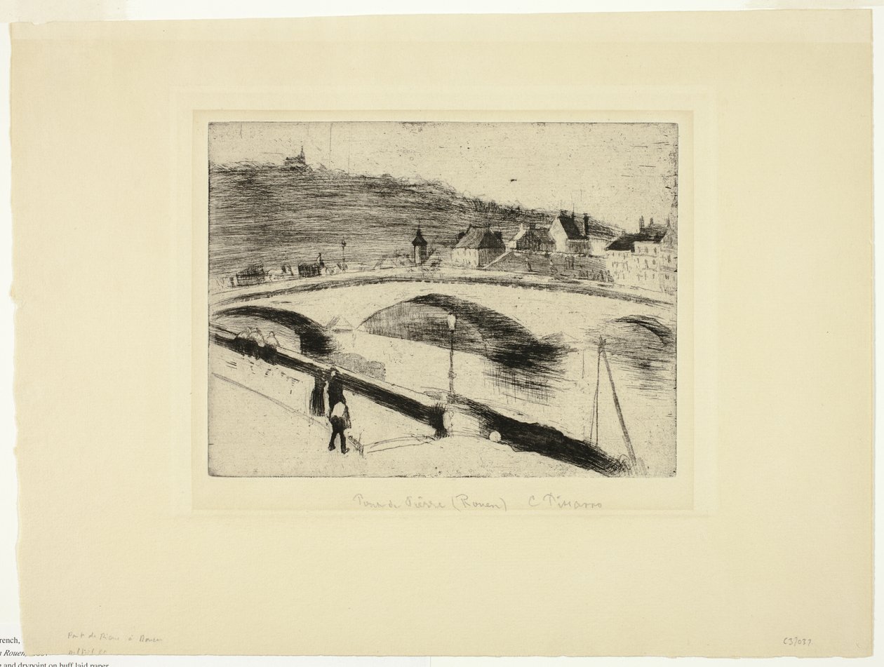 Il ponte di pietra a Rouen da Camille Pissarro