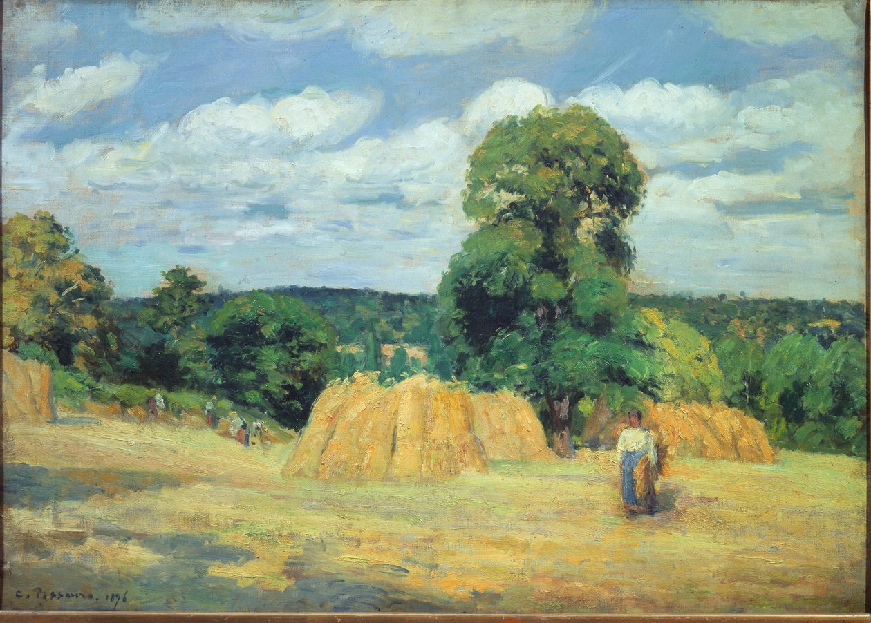 La mietitura a Montfoucault in Mayenne da Camille Jacob Pissarro