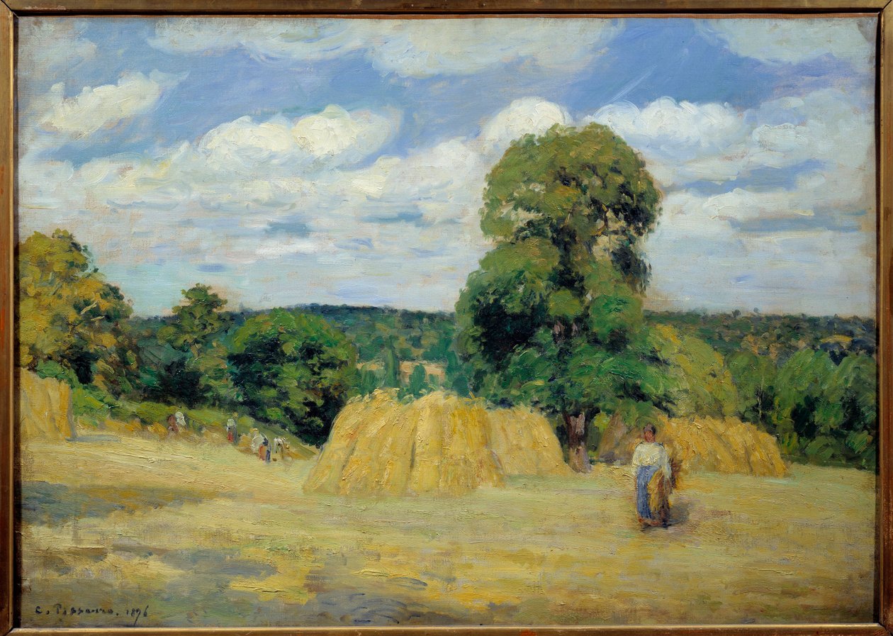 La raccolta a Montfoucault nella Mayenne da Camille Jacob Pissarro