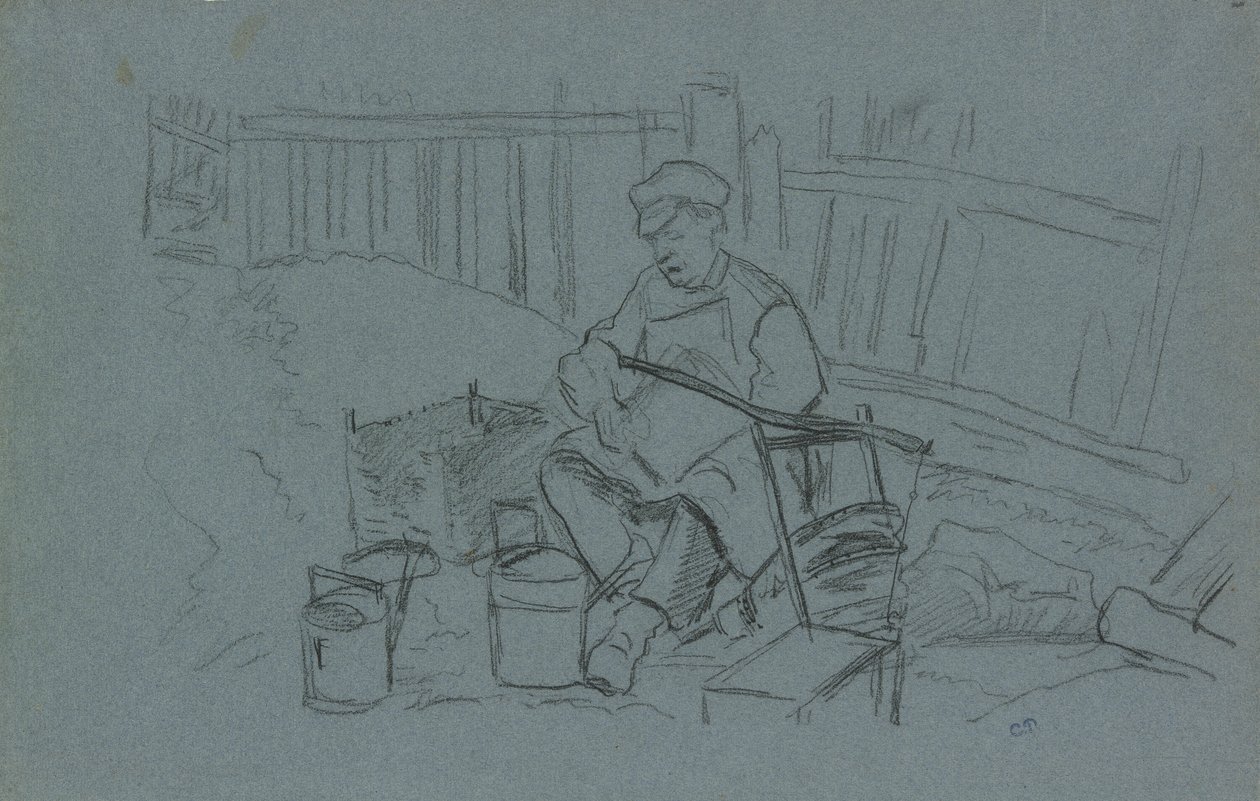 Stagnino con i suoi attrezzi da Camille Pissarro