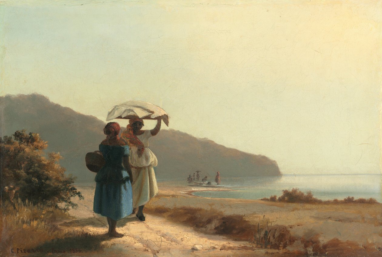 Due donne che chiacchierano vicino al mare, St. Thomas da Camille Pissarro