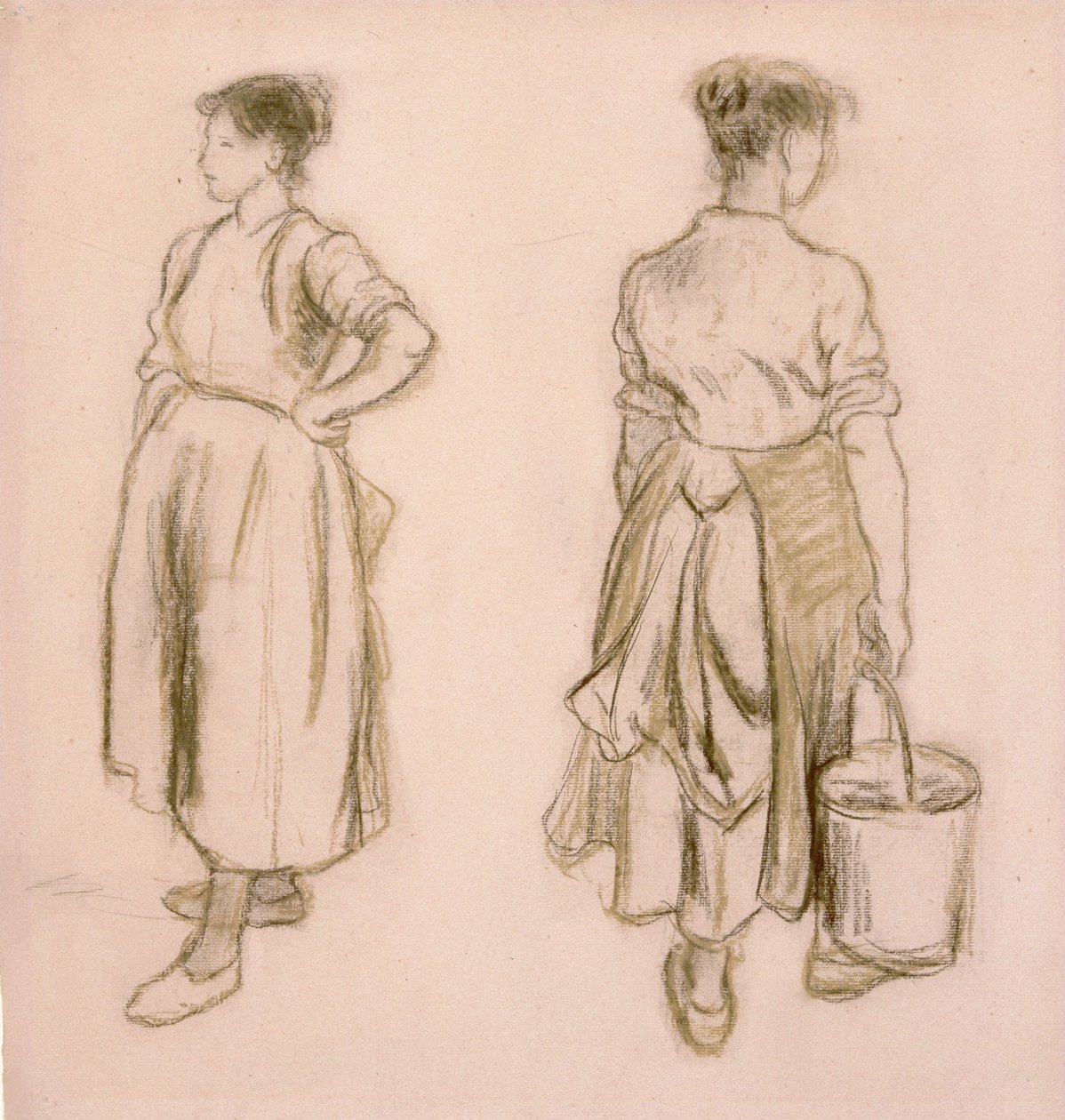 Due studi di una ragazza, 1890 da Camille Pissarro