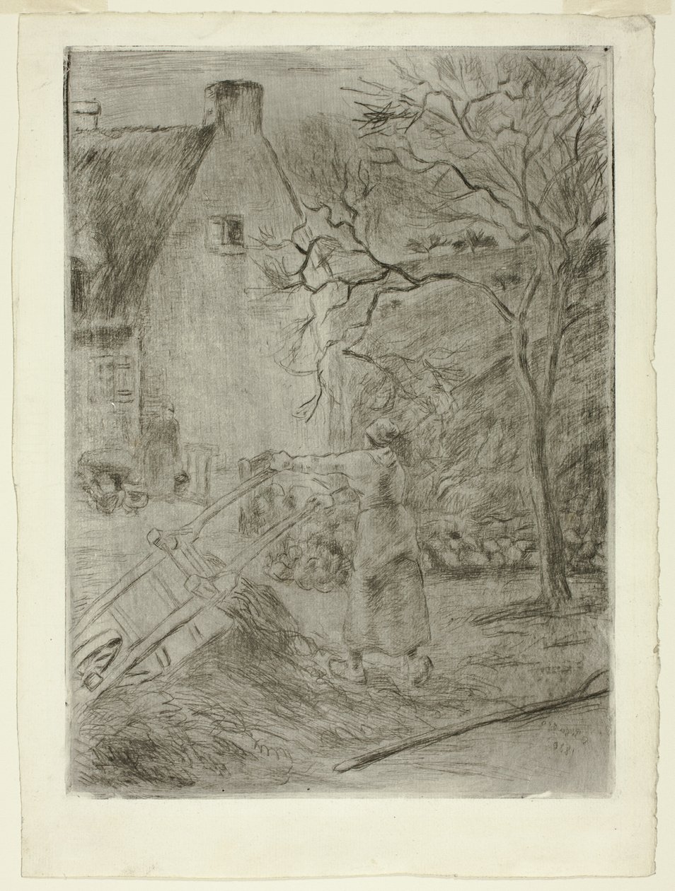 Donna che svuota una carriola da Camille Pissarro
