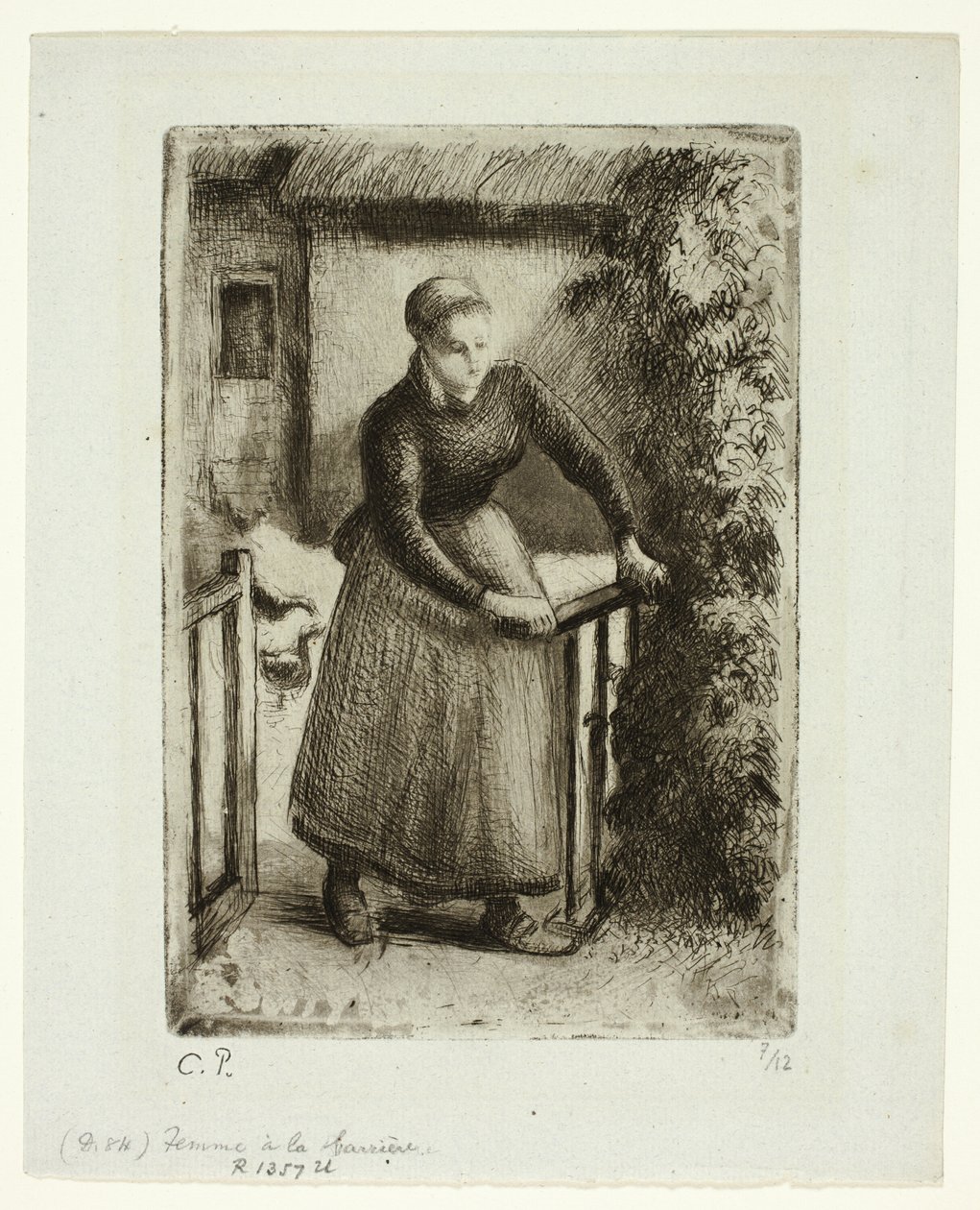 Donna al cancello da Camille Pissarro