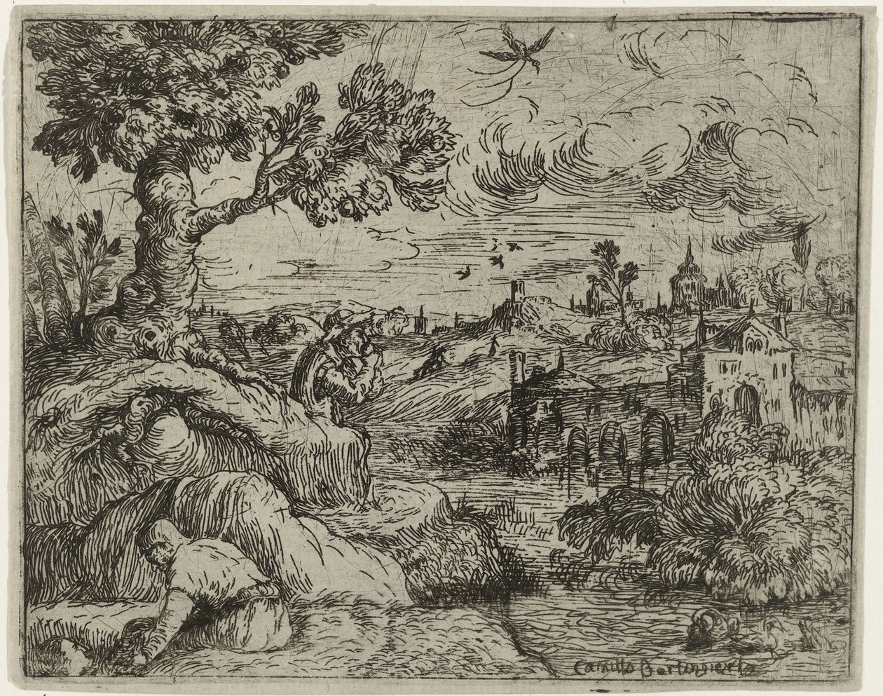 Paesaggio con cielo nuvoloso da Camillo Berlinghieri