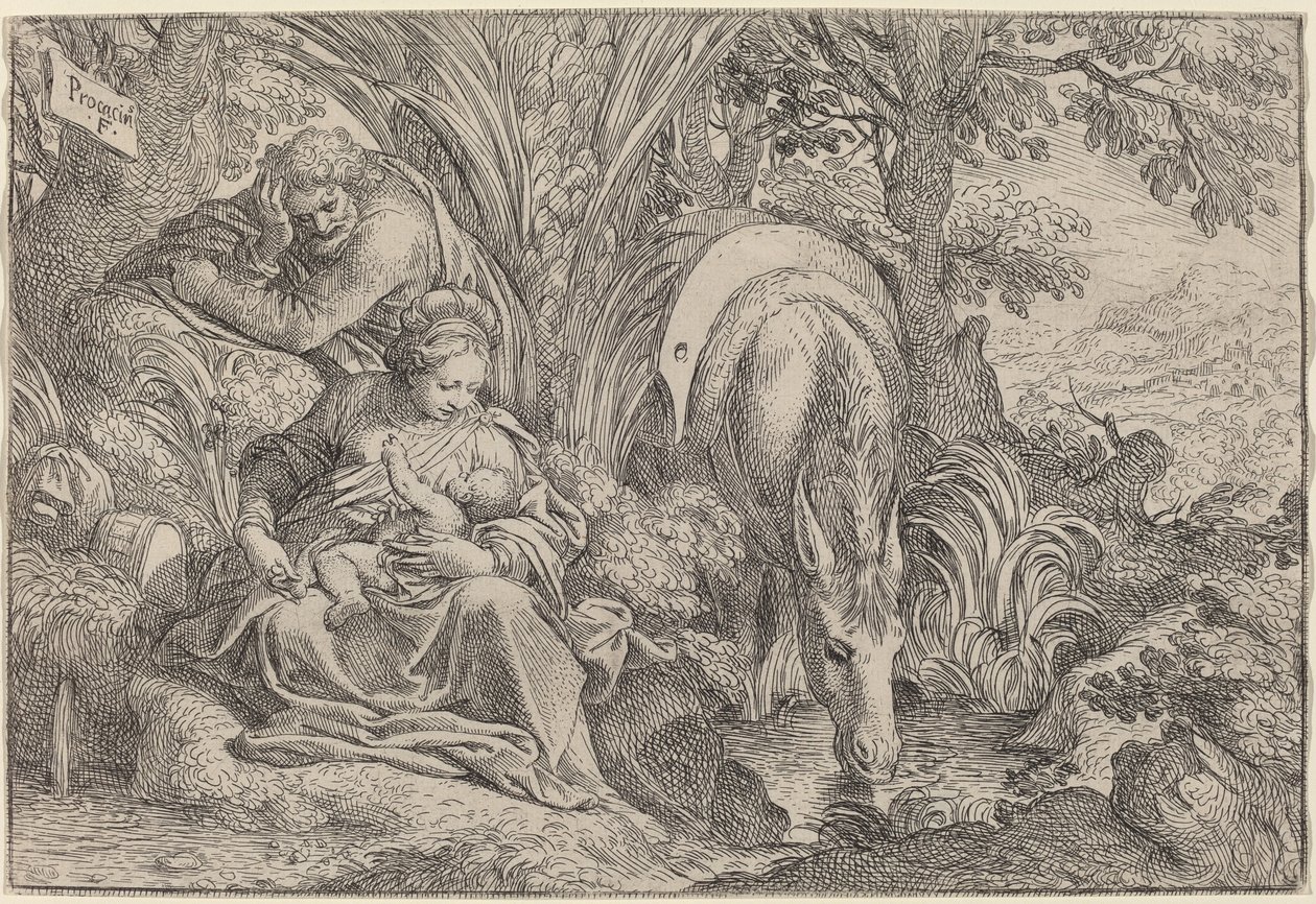 Il riposo durante la fuga in Egitto da Camillo Procaccini