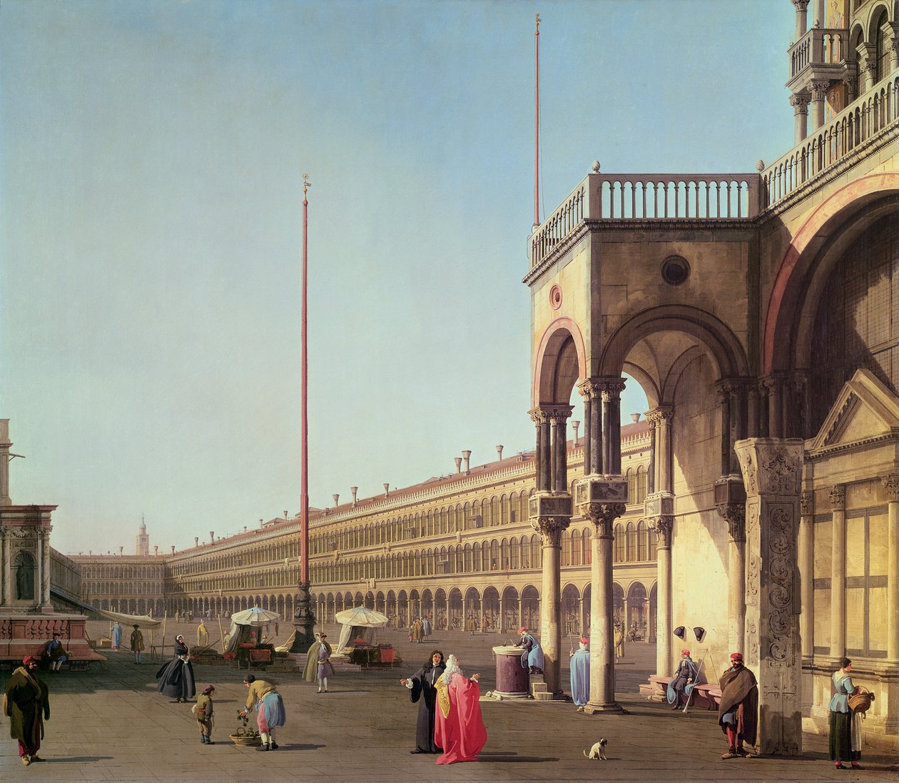 Piazza San Marco, dalla Piazzetta, a Venezia da Giovanni Antonio Canal
