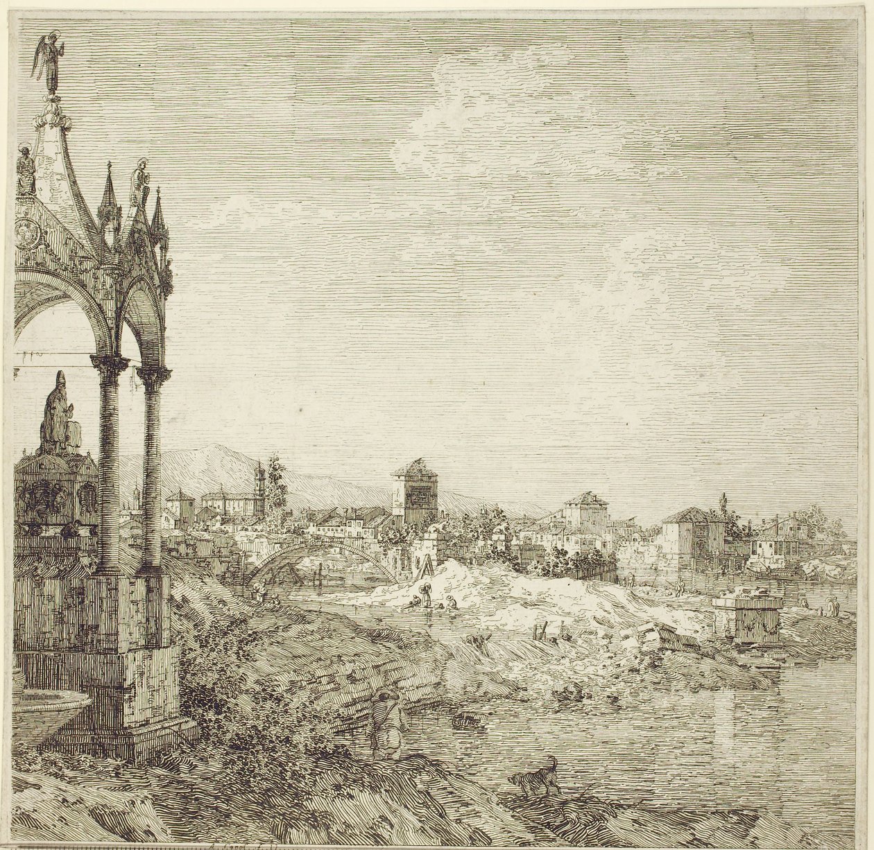 La tomba del vescovo, 1744 da Giovanni Antonio Canal